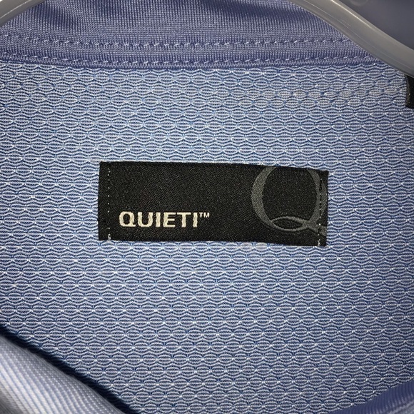 Quieti 3 Button Polo Shirt Light Blue Multi Texture Patterned  Lightweig… - Picture 4 of 9
